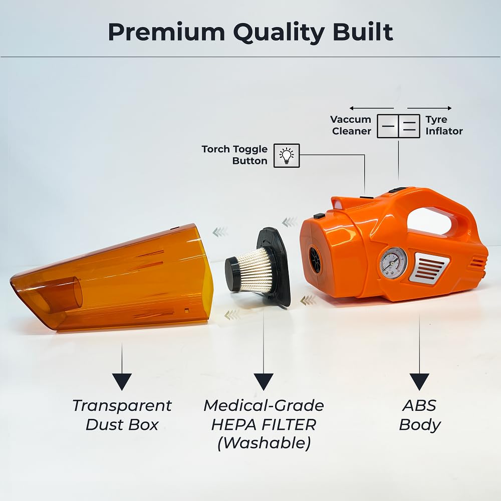 Car Care Companion™: 2-in-1 Vacuum & Tyre Inflator